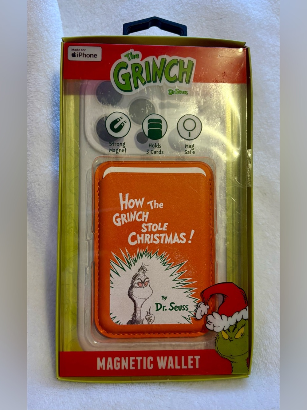 Dr. Seuss The Grinch Magnetic Wallet - Orange and Green